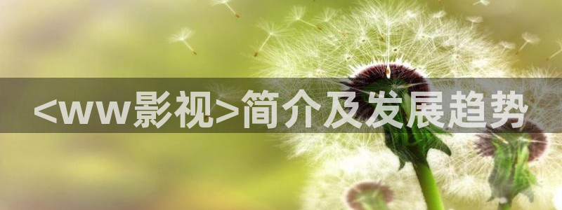秋霞鲁丝片：<ww影视>简介及发展趋势
